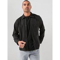 Boss Cotton Twill Zip Overshirt - Black