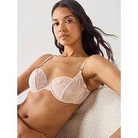 Dorina Amar-Allover Lacenon Padded Wired Bra - Pink