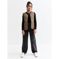 New Look 915 Leopard Print Quilted Gilet - Multi