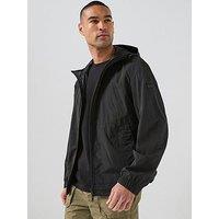 Boss Orip Stretch Nylon Hooded Jacket - Black