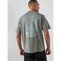 Boss Te_City Lights Back Graphic T-Shirt - Grey