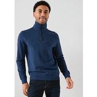 Boss Zetrust Mens 1/4 Zip Sweatshirt - Blue