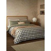 Night Lark Gingham Olive 10.5 Tog Coverless Duvet Set