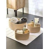 The Very Collection Set Of 3 Natural Cotton Rope Storage Baskets