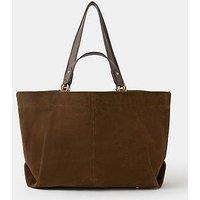 Accessorize Multi Strap Suede Tote Bag - Brown