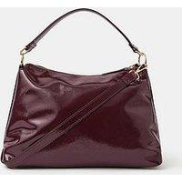 Accessorize Slouchy Patent Handbag - Red