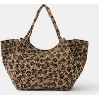 Accessorize Leopard Print Teddy Shoulder Bag - Brown
