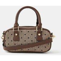 Accessorize Heart Houndstooth Bowler Bag - Multi