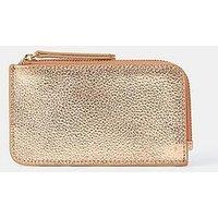 Accessorize Leather Metallic Card Holder - Gold