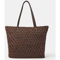 Accessorize Raffia Tote Bag - Brown