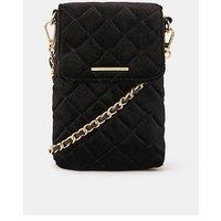 Accessorize Quilted Phone Bag - Black