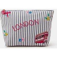 Accessorize London Stripe Make Up Bag - Blue