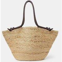 Accessorize Jute Basket Beach Bag - Natural