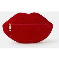 Accessorize Velvet Lips Pouch - Red