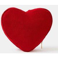 Accessorize Corduroy Heart Make Up Bag - Red
