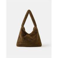 Accessorize Faux Fur Shopper Bag - Brown