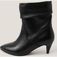 Monsoon Ria Ruched Leather Boot - Black