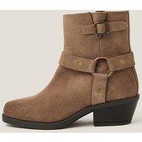 Monsoon Eden Suede Cowboy Boot - Taupe Brown
