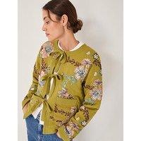 Monsoon Eliza Emb Jersey Jacket - Green