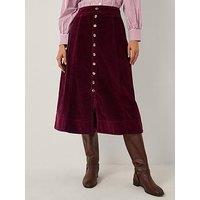 Monsoon Jamie Button Skirt - Red