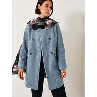 Monsoon Lily Collarless Coat - Pale Blue
