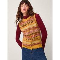 Monsoon Fleur Fairisle Tank - Ochre