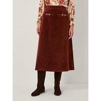 Monsoon Lana Suedette Skirt - Burgundy