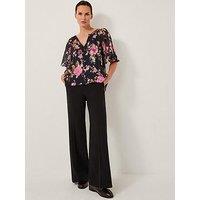 Monsoon Mariel Floral Print Top - Black