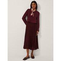 Monsoon Penny Pleat Dress - Aubergine