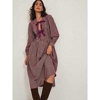 Monsoon Agatha Check Dress - Cherry