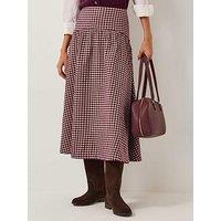 Monsoon Agatha Check Skirt - Red