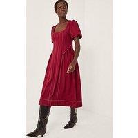 Monsoon Sapna Seamed Jersey Dress - Berry Red