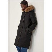 Monsoon Paula Faux Fur Parka - Black