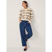 Monsoon Ella Emb Cardigan - Ivory