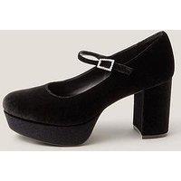 Monsoon Polly Velvet Mary Janes - Black