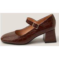 Monsoon Jill Moc Croc Maryjanes - Brown