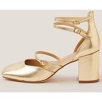 Monsoon Edie Buckle Mary Janes - Gold