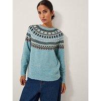 Monsoon Fran Fairisle Jumper - Blue