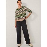 Monsoon Fira Fairisle Jumper - Green