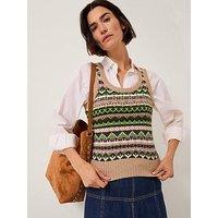 Monsoon Fira Fairisle Tank - Green