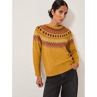 Monsoon Fran Fairisle Jumper - Ochre