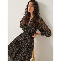 Monsoon Clara Print Dress - Black