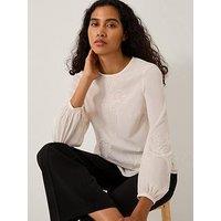 Monsoon Regina Beaded Blouse - Cream