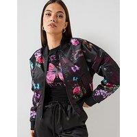 Versace Jeans Couture Printed Butterfly Bomber Jacket - Multi