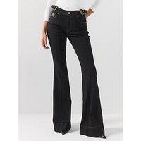 Versace Jeans Couture Baroque Buckle Flared Jeans - Black