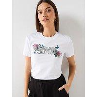 Versace Jeans Couture Logo Roses T-Shirt - White