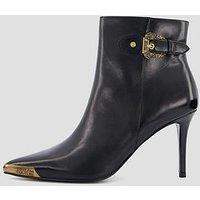 Versace Jeans Couture Scarlett Buckle Heel Ankle Boot - Black