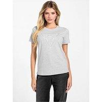 Guess Short Sleeve Krystal Triangle T-Shirt - Grey