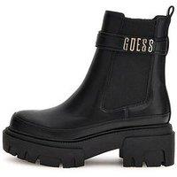 Guess Yelma Logo Strap Boots - Black