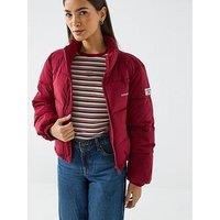 Guess Jeans Crop Puffer Jacket - Red